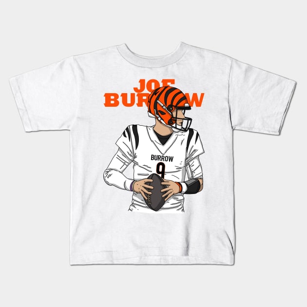 Joe Burrow Comic Style Kids T-Shirt by mia_me